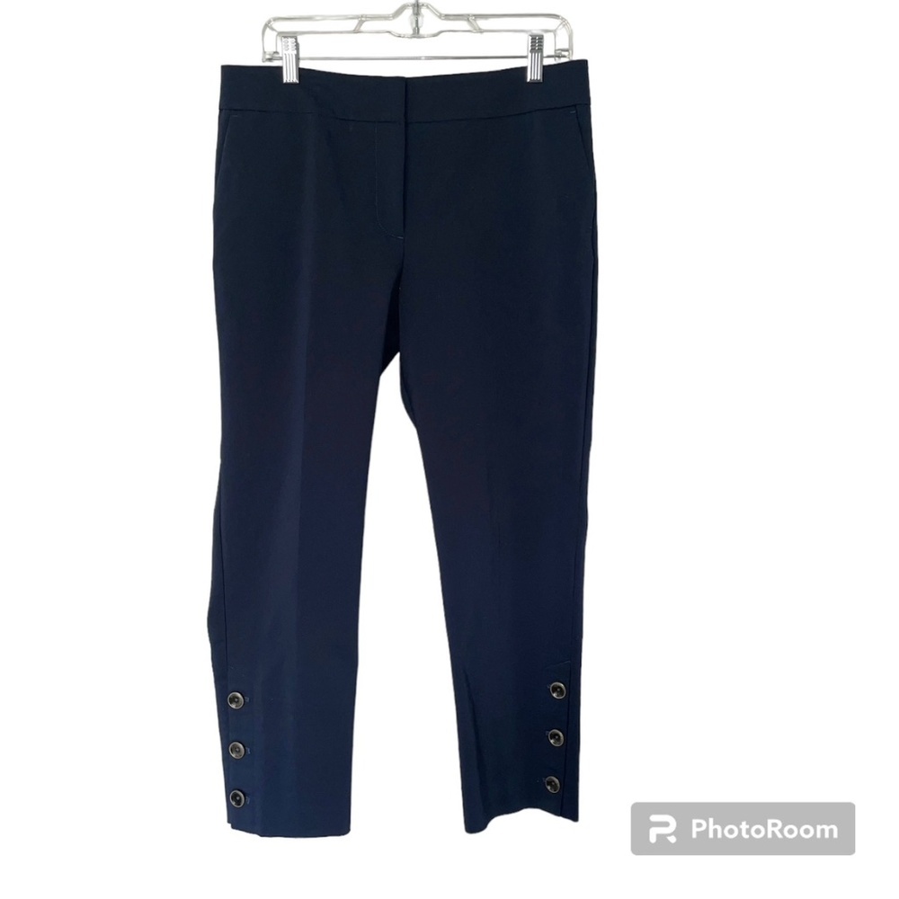 Ann Taylor Women's Navy Blue Dress Pants with Gold Tone Buttons
